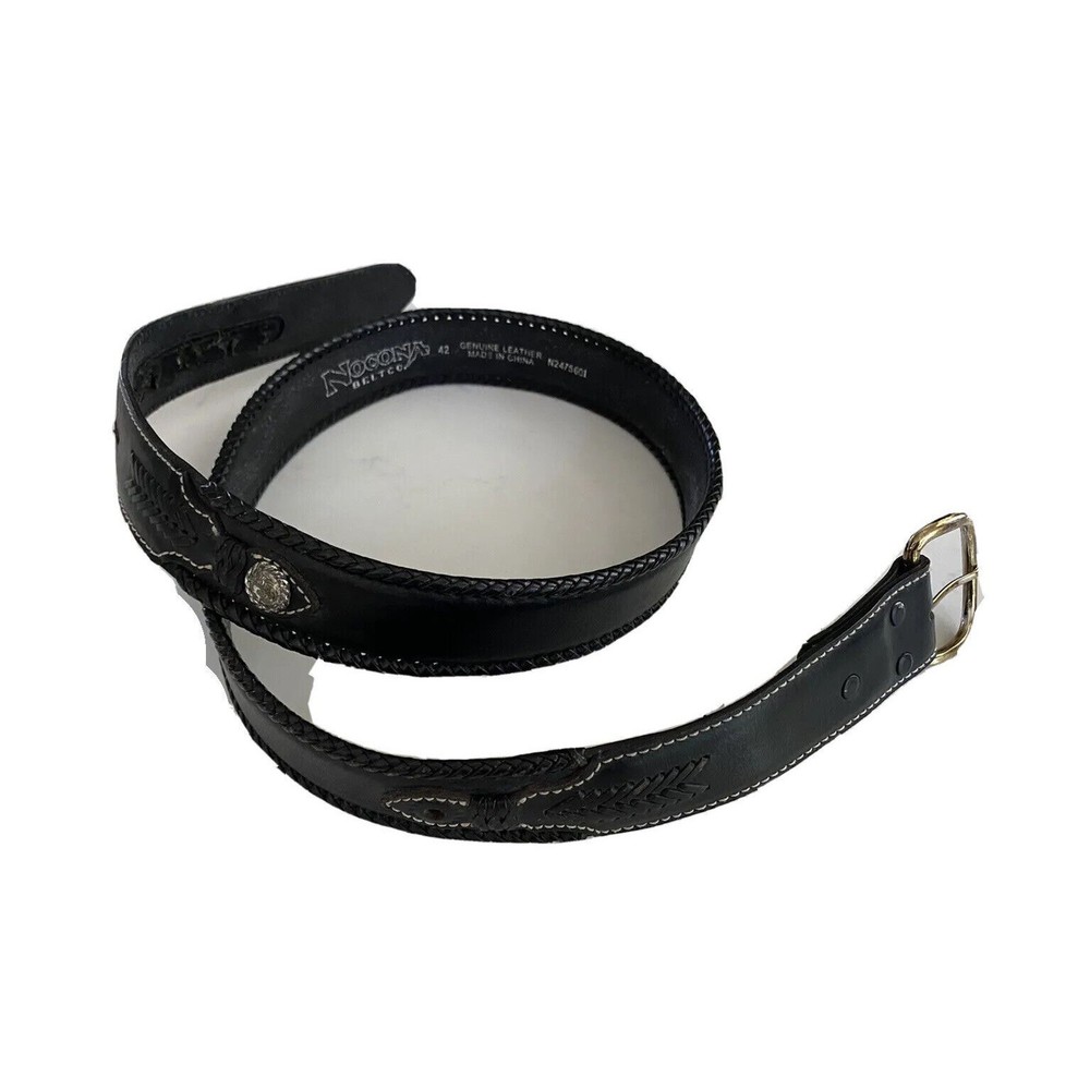 Nocona Belt Co. Men’s Western Belt Genuine Leather Belt 42 Black N2475601